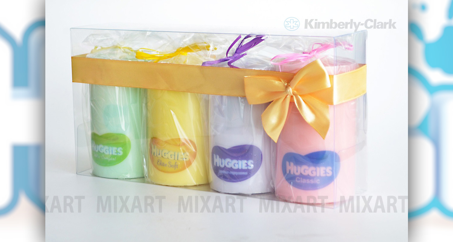 Брендовые подарочные новогодние свечки Huggies